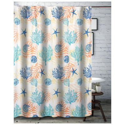 Greenland Home Fashions Shower Curtains, Aqua, Shower Curtain, 100% Polyester, Bath, 636047424587, GL-2012ASHW