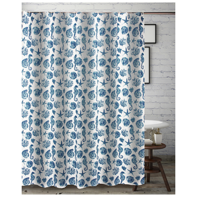 Shower Curtains Greenland Home Fashions Pebble Beach 100% brushed microfiber polyes Blue GL-2102BSHW 636047425485 Bath 