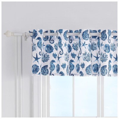 Drapes and Window Treatments Greenland Home Fashions Pebble Beach 100% brushed microfiber polyes Blue GL-2102BWV 636047425478 Window Blue navy teal turquiose indig 100% brushed microfiber polyes Curtain Blue Teal White 