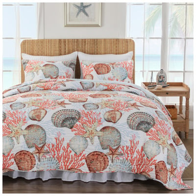 Greenland Home Fashions Quilts-Bedspreads and Coverlets, Aqua,Blue,navy,teal,turquiose,indigo,aqua,SeafoamCoral,Green,emerald,tealIndigo,Pastel,Teal, Full,DoubleKing,Queen,Twin XL,Twin, Cotton,Microfiber,Polyester  ,Quilt & Sham,Quilt and shams, Cora