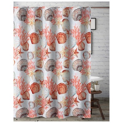 Greenland Home Fashions Shower Curtains, Coral, Shower Curtain, 100% brushed microfiber polyester, Bath, 636047426284, GL-2104BSHW