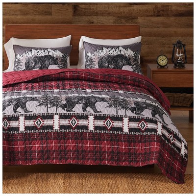 Greenland Home Fashions Quilts-Bedspreads and Coverlets, black, ,ebony, red, ,burgundy, ,ruby, 