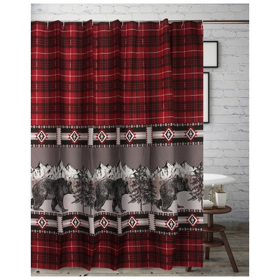 Greenland Home Fashions Shower Curtains, Red, Shower Curtain, 100% brushed microfiber polyester, Bath, 636047428073, GL-2108BSHW