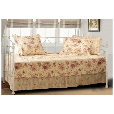 Comforters Greenland Home Fashions Antique Rose 100% Cotton Multi GL-WB0429DB 636047262806 Daybed Set GoldRedBurgundyruby Daybed Striped Cotton 