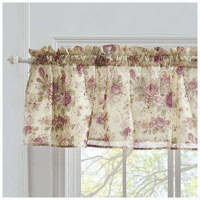 Drapes and Window Treatments Greenland Home Fashions Antique Rose 100% Cotton Multi Multi GL-WB0429V 636047264435 Window Gold Red Burgundy ruby Rod Pocket 100% Cotton face 100% polyest Gold Multi Red GoldMultiRed 