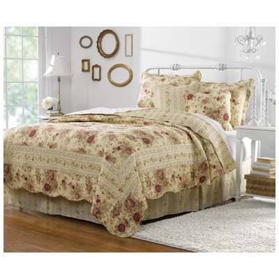 Greenland Home Fashions Quilts-Bedspreads and Coverlets, Gold,Multi,Red,Burgundy,ruby, Full,DoubleKing,Queen,Twin XL,Twin, Cotton, Multi, 4-Piece Twin/XL, 100% Cotton exclusive of pillow insert(s), Bonus Set, 636047293749, GL-WB0726BST4