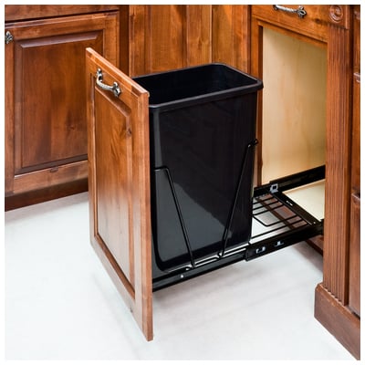 Hardware Resources Kitchen Cabinet Organizers, black, ebony, , Cabinet Pullout,Pullout,Pull OutTrash Can,Trash, Complete Vanity Sets, Black, Steel, Trash Can Systems, Trash Can Pullout,Waste Container Solutions, 843512026805, CAN-EBMSB-