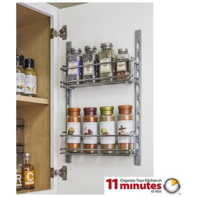 Hardware Resources Kitchen Cabinet Organizers, Cabinet Door Trays,Door Mounted Tray SystemPantry Organizers,Pantry, Complete Vanity Sets, Chrome, Steel, 11 Minute Organizers, Door Mounted Tray System, 843512044663, DMS3-PC-R