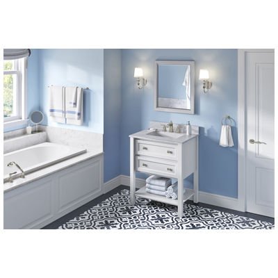 Hardware Resources Bathroom Vanities, Single Sink Vanities, 30-40, White, Cabinets Only, Transitional, White Carrara Marble, MDF, Vanity, 840002560955, VKITADL30WHWCR