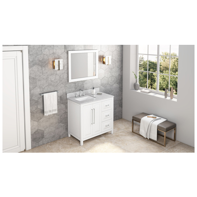 Hardware Resources Bathroom Vanities, Single Sink Vanities, 30-40, White, Cabinets Only, Transitional, White Carrara Marble, Wood, Vanity, 840002560603, VKITCAD36WHWCR