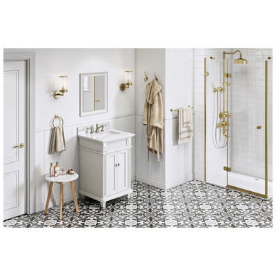 Hardware Resources Bathroom Vanities, Single Sink Vanities, Under 30, White, Cabinets Only, Transitional, White Carrara Marble, MDF, Vanity, 840002560849, VKITDOU24WHWCR