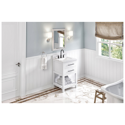Bathroom Vanities Hardware Resources 2nd Gen Wavecrest Vanities Wood White VKITWAV24WHWCR 840002560757 Vanity Single Sink Vanities Under 30 White Cabinets Only 25 