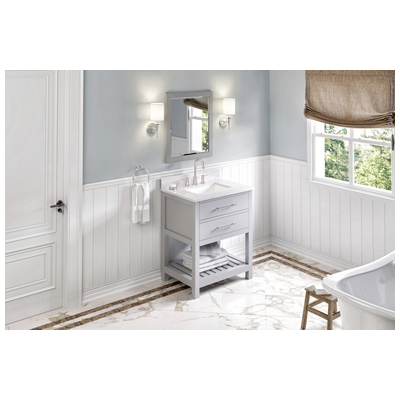 Bathroom Vanities Hardware Resources 2nd Gen Wavecrest Vanities Wood Grey VKITWAV30GRWCR 840002560474 Vanity Single Sink Vanities 30-40 Gray Cabinets Only 25 