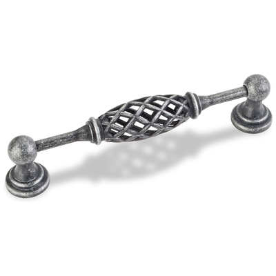 Hardware Resources Knobs and Pulls, Silver, Traditional, Zinc, Distressed Antique Silver, Birdcage, Complete Vanity Sets, Distressed Antique Silver, Traditional, Zinc, Knobs and Pulls, Pulls, 843512028007, 749-128B-SIM