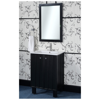 Bathroom Vanities InFurniture Modern Country Black IN3124-B 728028350173 Single Sink Vanities Under 30 Black With Top and Sink 25 