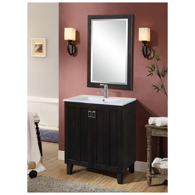 Bathroom Vanities InFurniture Modern Country Dark Brown IN3230-DB 728028350418 Single Sink Vanities Under 30 Dark Brown 25 