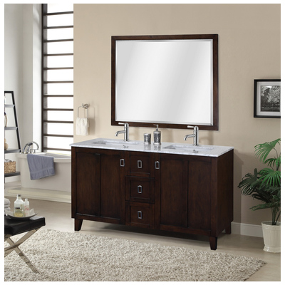 Bathroom Vanities InFurniture Modern Country Brown IN3260-BR 728028351019 Double Sink Vanities 50-70 Dark Brown With Top and Sink 25 