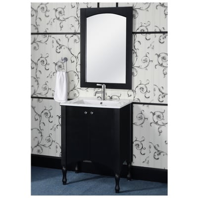 Bathroom Vanities InFurniture Modern Country Black IN3324-B 728028350180 Single Sink Vanities Under 30 Black With Top and Sink 25 