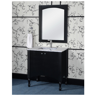 Bathroom Vanities InFurniture Modern Country Black IN3336-B 728028350586 Single Sink Vanities 30-40 Black With Top and Sink 25 