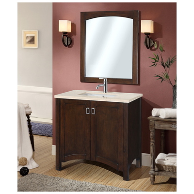 Bathroom Vanities InFurniture Modern Country Brown IN3436-BR 728028350739 Single Sink Vanities 30-40 Dark Brown With Top and Sink 25 