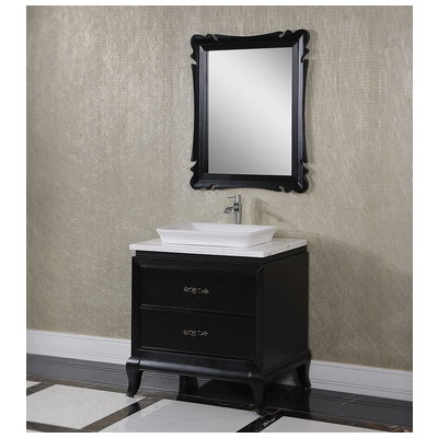 Bathroom Vanities InFurniture Matte Black WB-14180 728028312881 Single Sink Vanities 30-40 Black With Top and Sink 25 