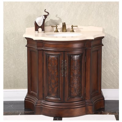 Bathroom Vanities InFurniture Majestic Solid Oak Wood Deep Brown WB-1838L 728028223224 Single Sink Vanities 30-40 Antique Dark Brown 25 