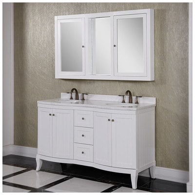 Bathroom Vanities InFurniture Cottage Charm White WB-19717D 728028313482 Double Sink Vanities 50-70 white With Top and Sink 25 
