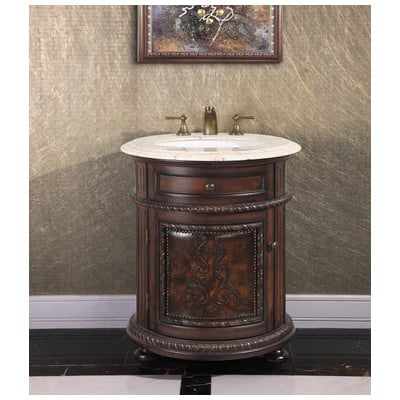 Bathroom Vanities InFurniture Majestic Solid Oak Wood Deep Brown WB-2324L 728028222739 Single Sink Vanities Under 30 Antique Dark Brown 25 