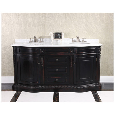 Bathroom Vanities InFurniture Ebony Solid Oak Wood Ebony WB-2668L 728028223330 Double Sink Vanities 50-70 Antique Dark Brown 25 