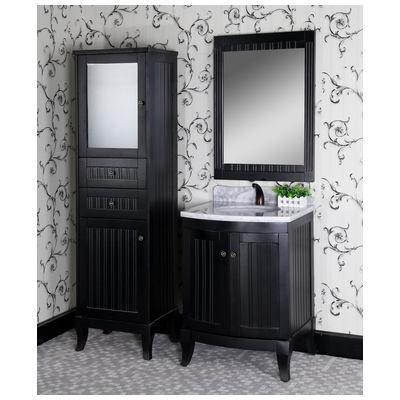 Storage Cabinets InFurniture Black WB3575SC-B 728028350258 Blackebony Bathroom Linen Black Black Complete Vanity Sets 