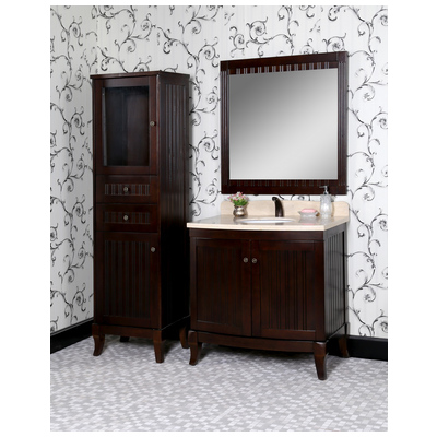 Storage Cabinets InFurniture Brown WB3575SC-BR 728028350357 Brownsable Bathroom Linen Brown Dark Dark Brown Complete Vanity Sets 