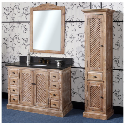Bathroom Vanities InFurniture Wathered Wood Natural Oak WK1348 728028350971 Single Sink Vanities 40-50 Light Brown With Top and Sink 25 