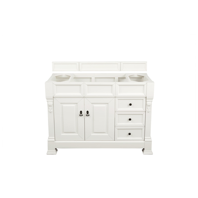James Martin Bathroom Vanities, Single Sink Vanities, 40-50, Transitional, White, Optional Top, Bright White, Transitional, Yellow Poplar, Plywood Panels and MDF, Red Oak Veneers, Cabinet, 840108916625, 147-V48-BW