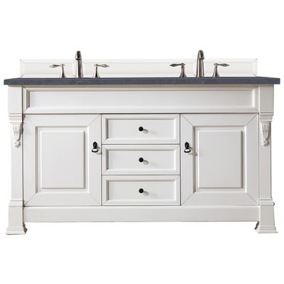 Bathroom Vanities James Martin Brookfield Yellow Poplar Plywood Panels Bright White Bright White 147-V60D-BW-3CSP 840108916878 Vanity Double Sink Vanities 50-70 Transitional White With Top and Sink 