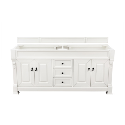 James Martin Bathroom Vanities, Double Sink Vanities, 70-90, Transitional, White, Optional Top, Bright White, Transitional, Yellow Poplar, Plywood Panels and MDF, Red Oak Veneers, Cabinet, 840108916908, 147-V72-BW