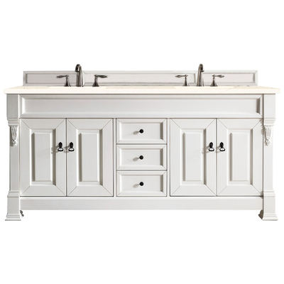 Bathroom Vanities James Martin Brookfield Yellow Poplar Plywood Panels Bright White Bright White 147-V72-BW-3EMR 840108920868 Vanity Double Sink Vanities 70-90 Transitional White With Top and Sink 