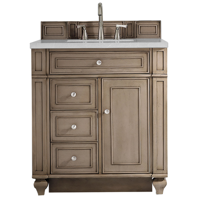 Bathroom Vanities James Martin Bristol Parawood Plywood Panels Blac Whitewashed Walnut Whitewashed Walnut 157-V30-WW-3ESR 840108920158 Vanity Single Sink Vanities Under 30 Transitional Light Brown With Top and Sink 