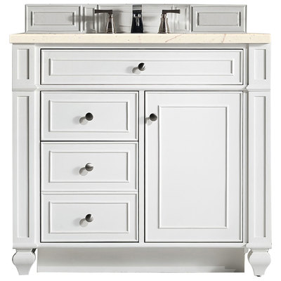 Bathroom Vanities James Martin Bristol Parawood Plywood Panels Blac Bright White Bright White 157-V36-BW-3EMR 840108919985 Vanity Single Sink Vanities 30-40 Transitional White With Top and Sink 