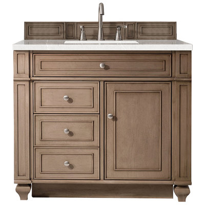 Bathroom Vanities James Martin Bristol Parawood Plywood Panels Blac Whitewashed Walnut Whitewashed Walnut 157-V36-WW-3ESR 840108920189 Vanity Single Sink Vanities 30-40 Transitional Light Brown With Top and Sink 