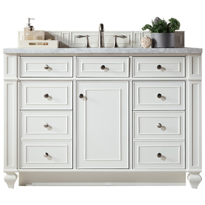 Bathroom Vanities James Martin Bristol Parawood Plywood Panels Blac Bright White Bright White 157-V48-BW-3EJP 840108918520 Vanity Single Sink Vanities 40-50 Transitional White With Top and Sink 