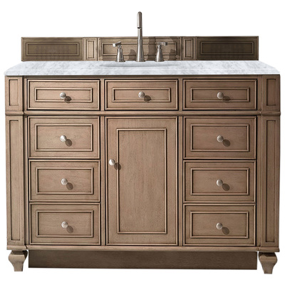 Bathroom Vanities James Martin Bristol Parawood Plywood Panels Blac Whitewashed Walnut Whitewashed Walnut 157-V48-WW-3CAR 846871054946 Vanity Single Sink Vanities 40-50 Transitional Light Brown With Top and Sink 