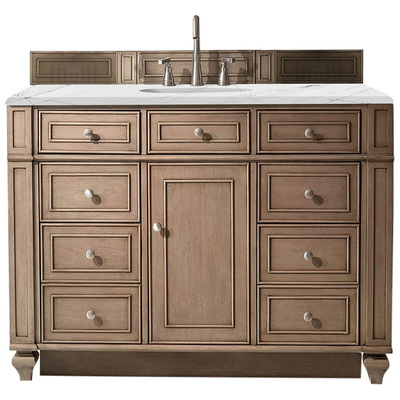 Bathroom Vanities James Martin Bristol Parawood Plywood Panels Blac Whitewashed Walnut Whitewashed Walnut 157-V48-WW-3ENC 840108939099 Vanity Single Sink Vanities 40-50 Transitional Light Brown With Top and Sink 