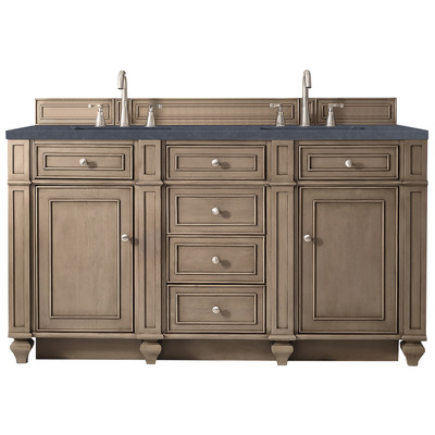 James Martin Bathroom Vanities, Double Sink Vanities, 50-70, Transitional, Light Brown, With Top and Sink, Whitewashed Walnut, Transitional, Charcoal Soapstone Quartz, Parawood, Plywood Panels, Black Walnut Veneers, Vanity, 846871077754, 157-V60D-W