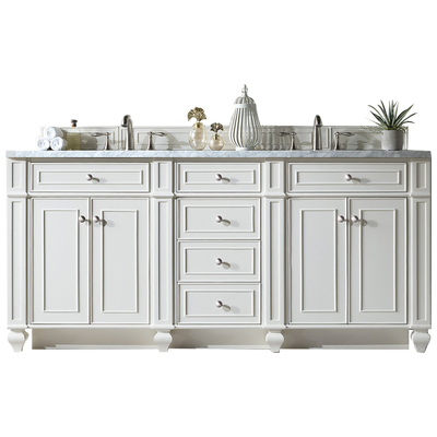 Bathroom Vanities James Martin Bristol Parawood Plywood Panels Blac Bright White Bright White 157-V72-BW-3CAR 840108918704 Vanity Double Sink Vanities 70-90 Transitional White With Top and Sink 