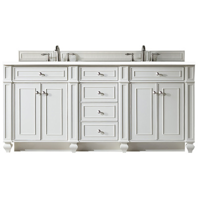 Bathroom Vanities James Martin Bristol Parawood Plywood Panels Blac Bright White Bright White 157-V72-BW-3WZ 840108952852 Vanity Double Sink Vanities 70-90 Transitional White With Top and Sink 