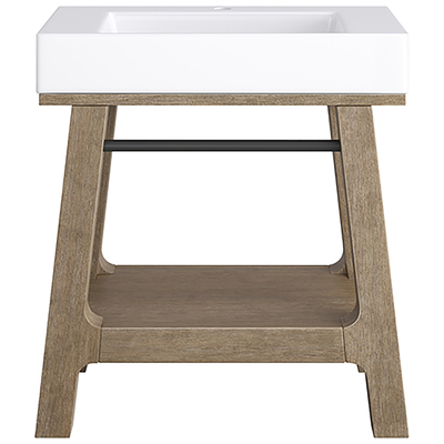 Bathroom Vanities James Martin Auburn Poplar Solids Plywood Panels Weathered Timber Weathered Timber 165-V31.5-WTB-GW 840108947452 Console Single Sink Vanities 30-40 Modern Light Brown With Top and Sink 
