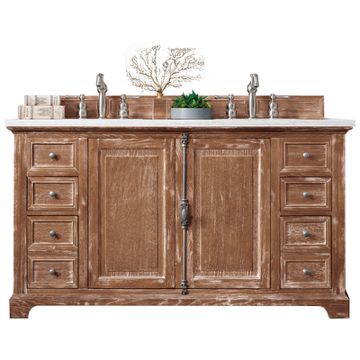 Bathroom Vanities James Martin Providence Ash Yellow Poplar Plywood Pa Driftwood Driftwood 238-105-5611-3AF 846871043513 Vanity Double Sink Vanities 50-70 Transitional Light Brown With Top and Sink 