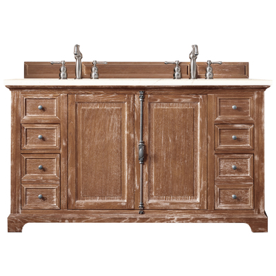 Bathroom Vanities James Martin Providence Ash Yellow Poplar Plywood Pa Driftwood Driftwood 238-105-5611-3EMR 840108926709 Vanity Double Sink Vanities 50-70 Transitional Light Brown With Top and Sink 