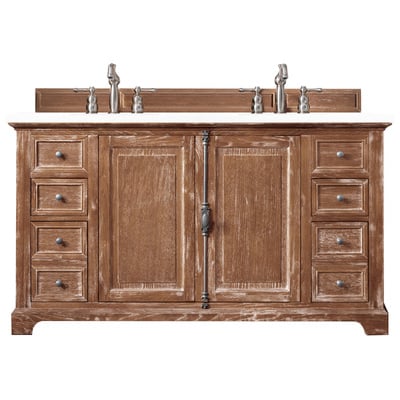 Bathroom Vanities James Martin Providence Ash Yellow Poplar Plywood Pa Driftwood Driftwood 238-105-5611-3WZ 840108953064 Vanity Double Sink Vanities 50-70 Transitional Light Brown With Top and Sink 