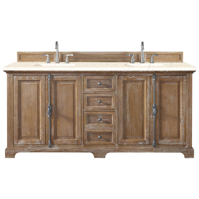 Bathroom Vanities James Martin Providence Ash Yellow Poplar Plywood Pa Driftwood Driftwood 238-105-5711-3EMR 840108926716 Vanity Double Sink Vanities 70-90 Transitional Light Brown With Top and Sink 